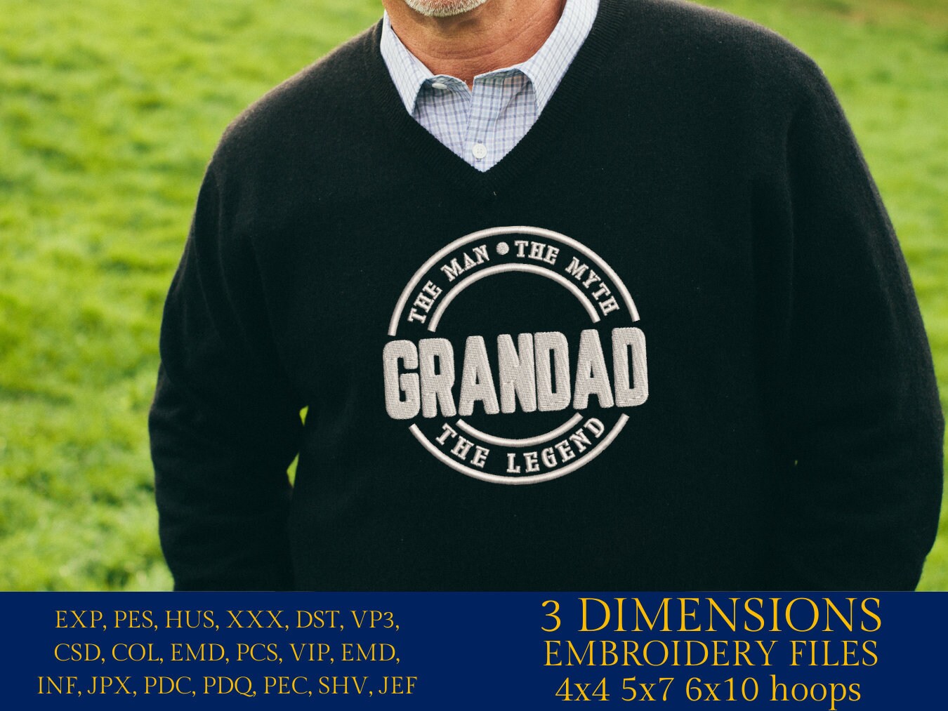 Machine Embroidery files, Grandad man myth legend PES, xxx hus & more