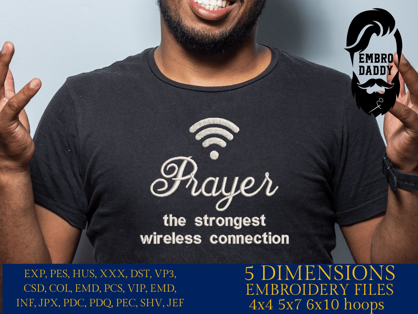 Machine Embroidery, Prayer The World's Greatest Wireless Connection embroidery files, gift idea PES, xxx, hus & more, easter