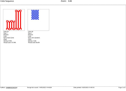 Machine Embroidery files, USA flag wrench bolts, PES, xxx, hus & more, embroidery files