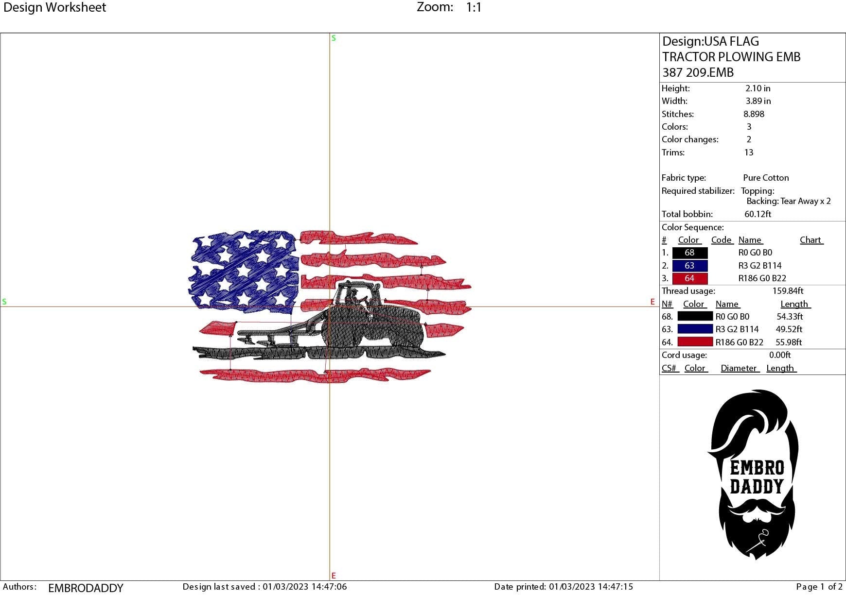 Machine Embroidery files, USA flag, Tractor plowing PES, xxx, hus & more