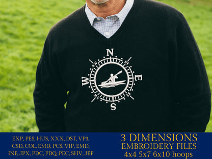 Machine Embroidery files, kayaker, Compass, PES, xxx, hus & more