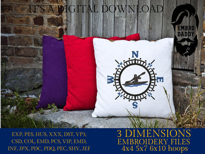 Machine Embroidery files, kayaker, Compass, PES, xxx, hus & more