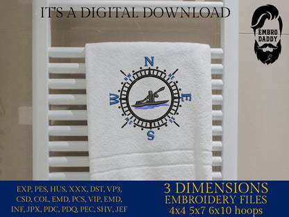 Machine Embroidery files, kayaker, Compass, PES, xxx, hus & more