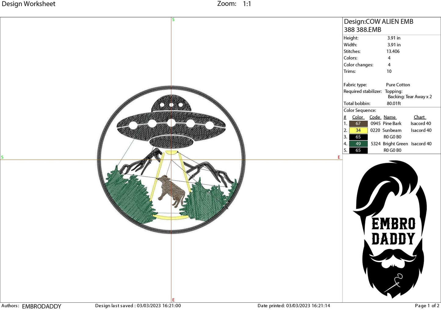 Machine Embroidery files, cow Alien abduction, PES, xxx, hus & more