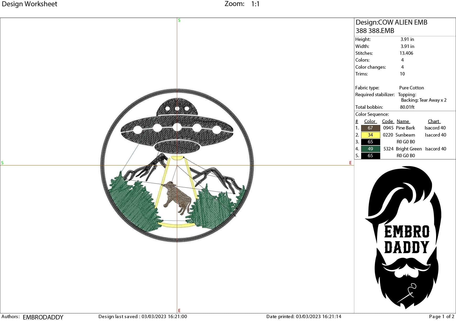 Machine Embroidery files, cow Alien abduction, PES, xxx, hus & more