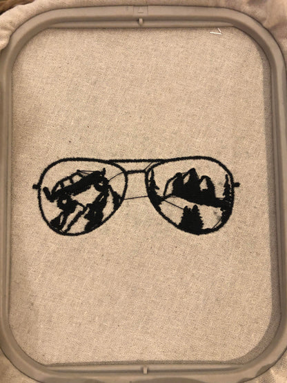 Machine Embroidery files, Sunglass off road vehicle embroidery files, Gift Idea, PES, xxx, hus & more