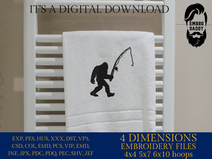 Machine Embroidery files, Bigfoot fisher, Bigfoot pes, Big Foot, Yeti, Sasquatch PES, xxx, hus & more