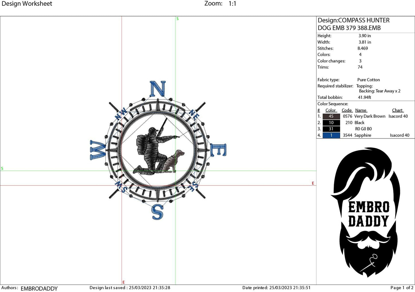 Machine Embroidery files, Hunter with dog, Compass, PES, xxx, hus & more