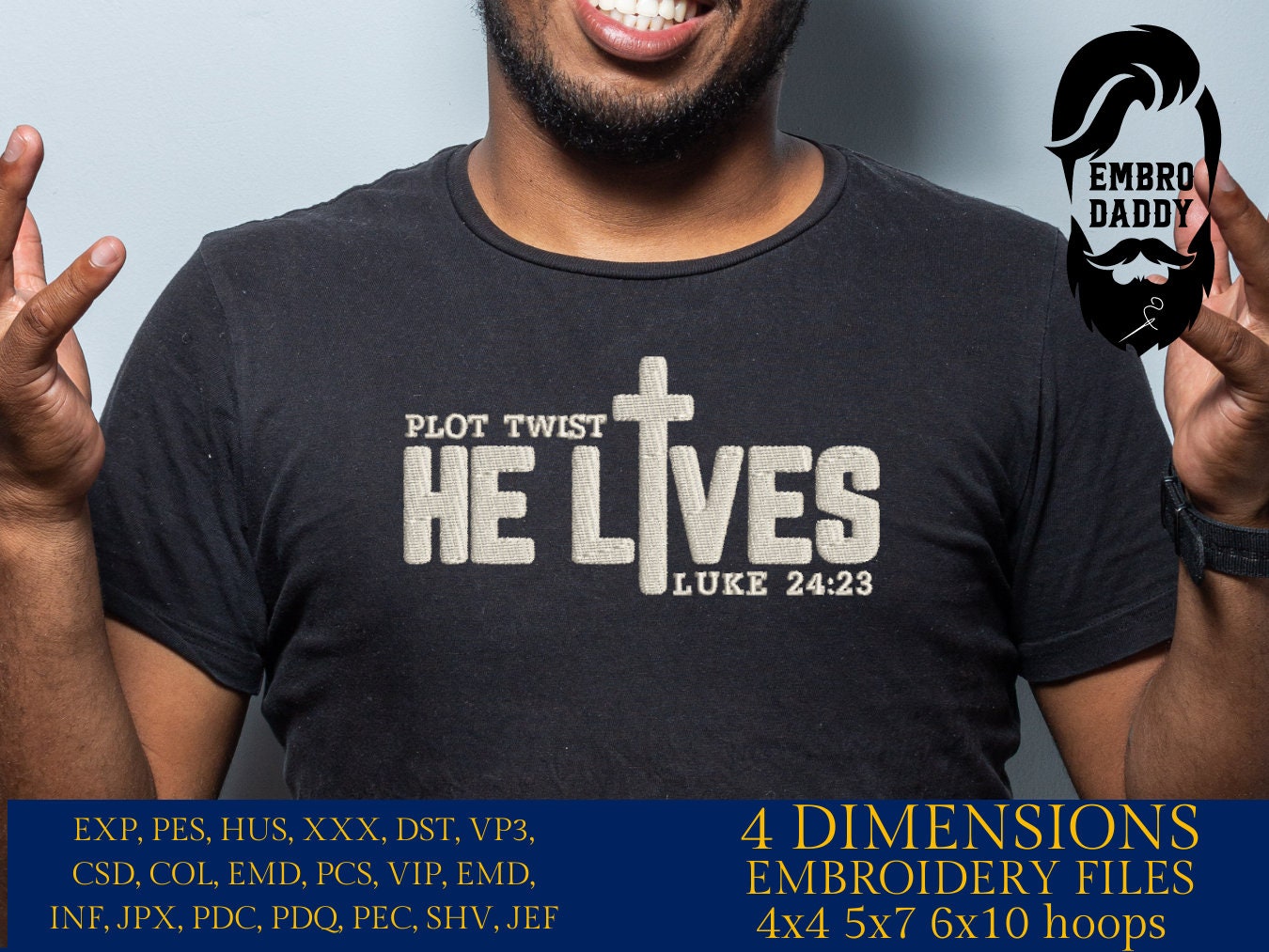 Machine Embroidery files, He is Risen, christian, easter, PES, xxx, hus & more