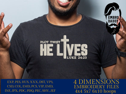 Machine Embroidery files, He is Risen, christian, easter, PES, xxx, hus & more