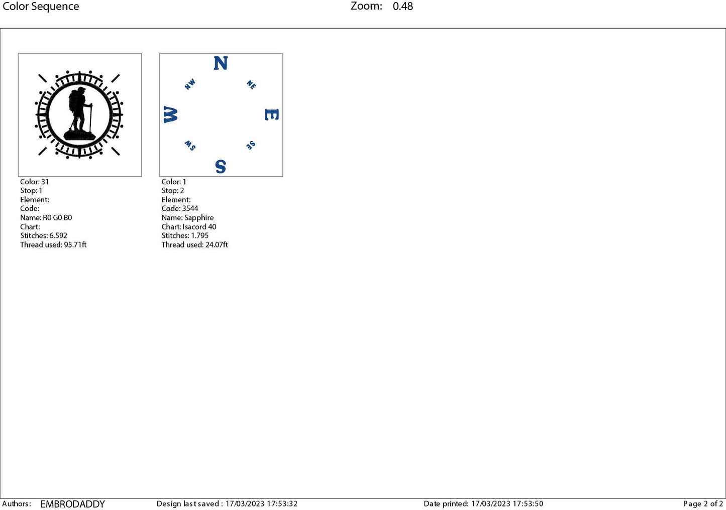 Machine Embroidery files, Hiker, Compass, PES, xxx, hus & more