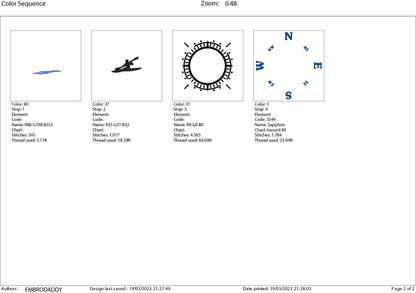 Machine Embroidery files, kayaker, Compass, PES, xxx, hus & more