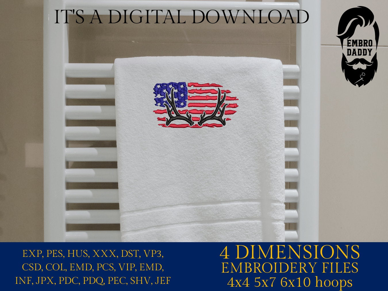 Machine Embroidery files, USA flag, Antlers PES, xxx, hus & more