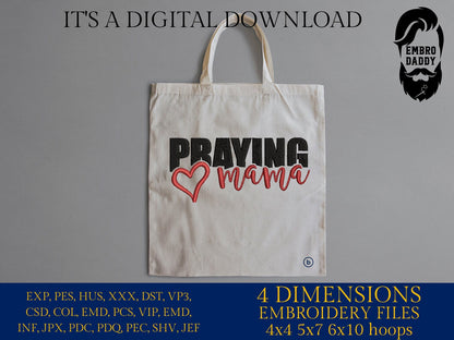 Machine Embroidery files, praying mama, PES, xxx, hus & more