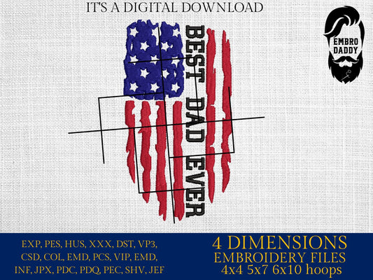 Machine Embroidery files, Best Dad Ever, PES, xxx, hus & more
