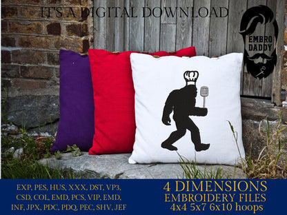 Machine Embroidery files, Bigfoot chef, Bigfoot pes, Big Foot, Yeti, Sasquatch PES, xxx, hus & more