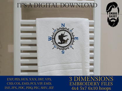 Machine Embroidery files, Hunter with dog, Compass, PES, xxx, hus & more