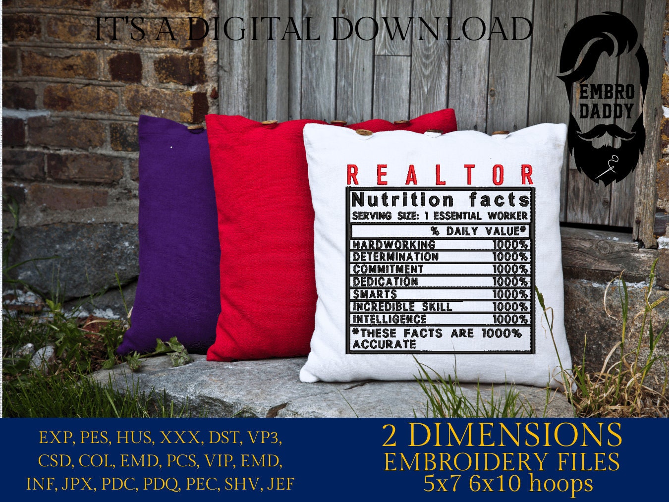 Machine Embroidery files, Realtor facts, PES, dst xxx, hus & more