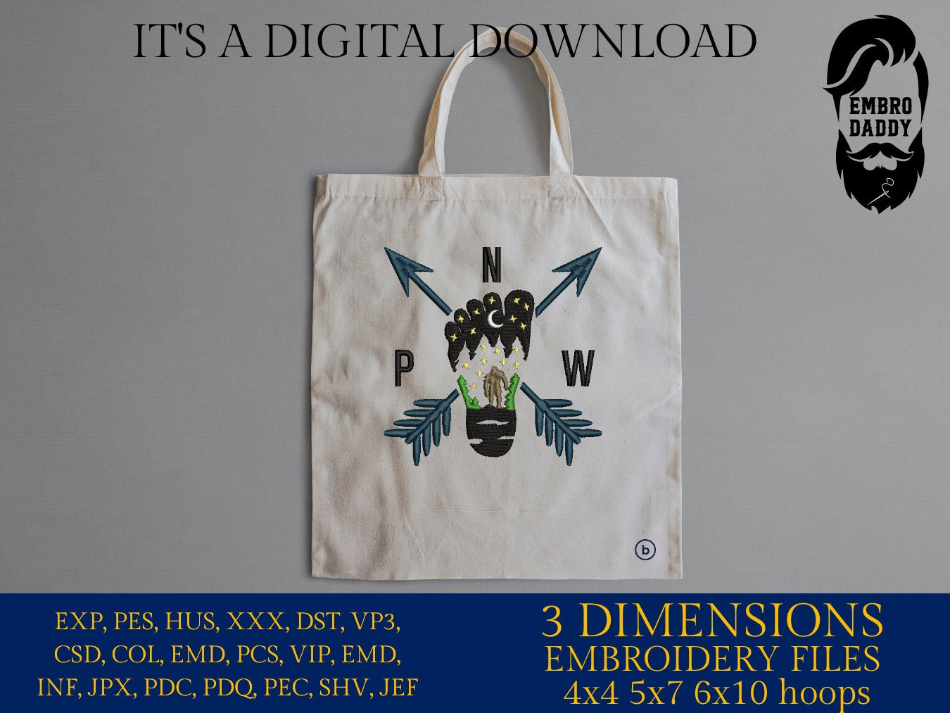 Machine Embroidery files, big foot pes, Big Foot, Yeti, Sasquatch, Pacific North Ovest lover Gift Idea, PES, xxx, hus & more
