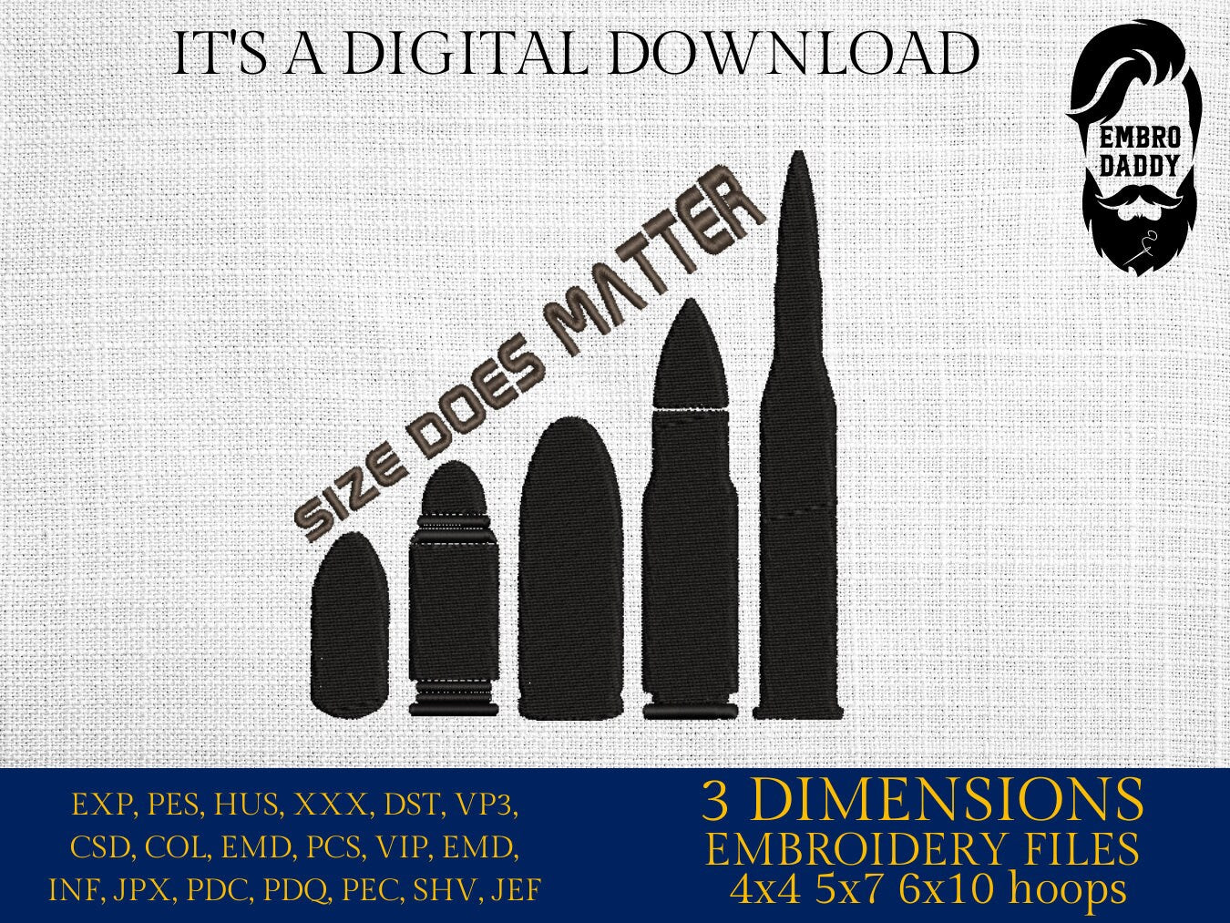 Machine Embroidery files, size matters, PES, dst, xxx, hus & more