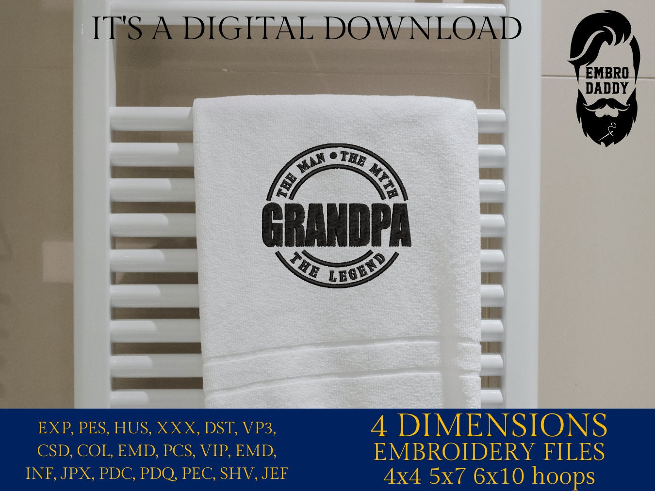 Machine Embroidery files, Grandpa man myth legend PES, xxx hus & more