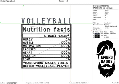 Machine Embroidery files, Volleyball facts, PES, dst xxx, hus & more