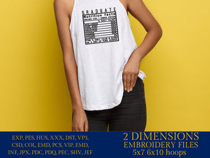 Machine Embroidery files, Graduate facts, PES, dst xxx, hus & more