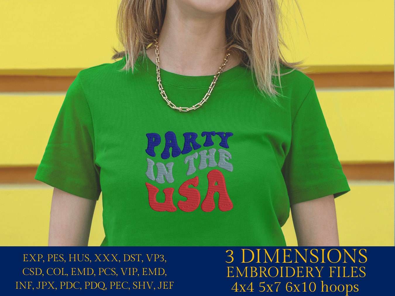Machine Embroidery files, party in the USA, PES, xxx, hus & more, embroidery files
