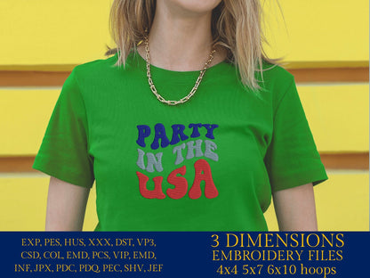 Machine Embroidery files, party in the USA, PES, xxx, hus & more, embroidery files
