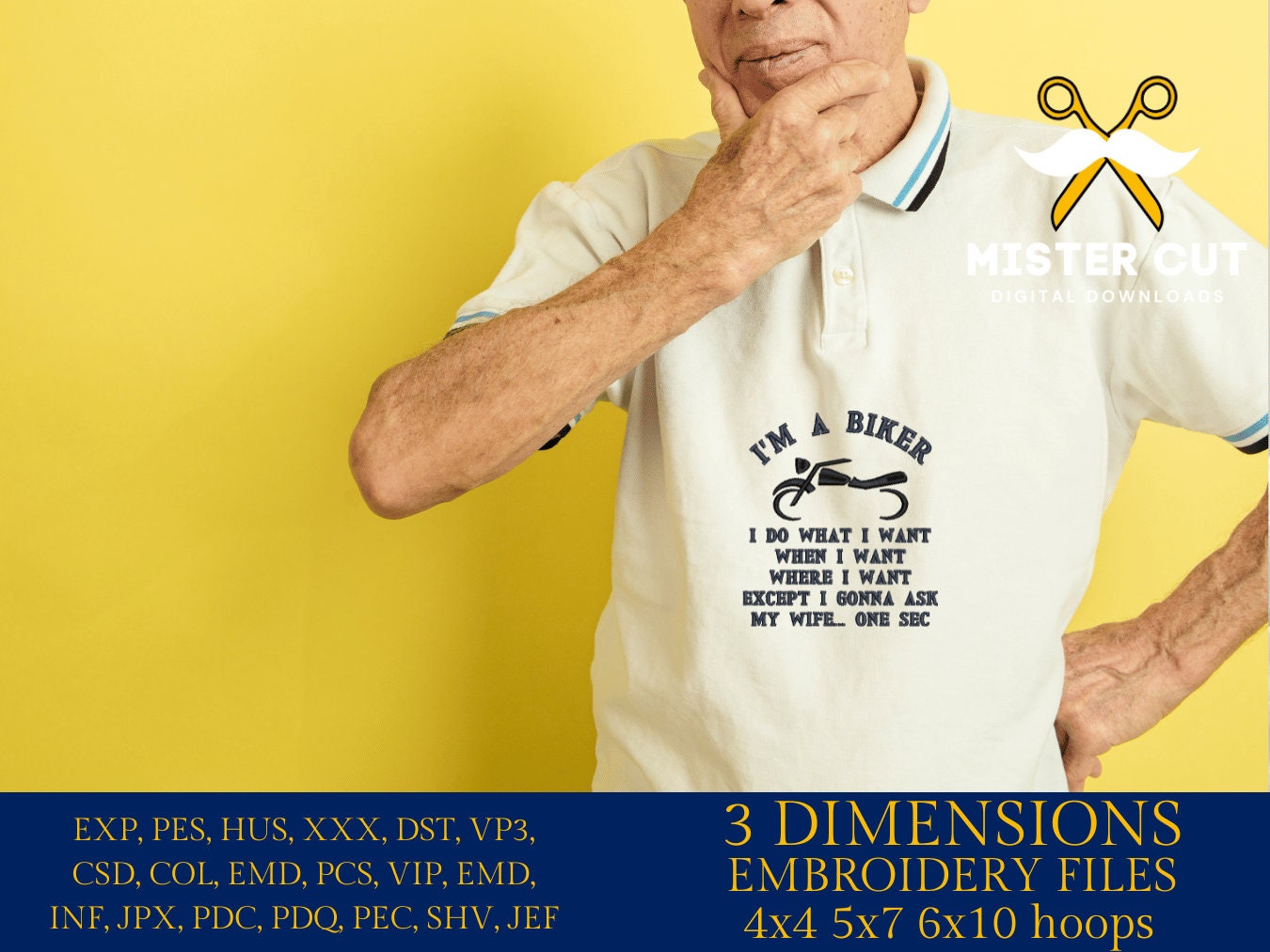 Machine Embroidery files, I'm a biker, motorbike, biker, PES, xxx, hus & more