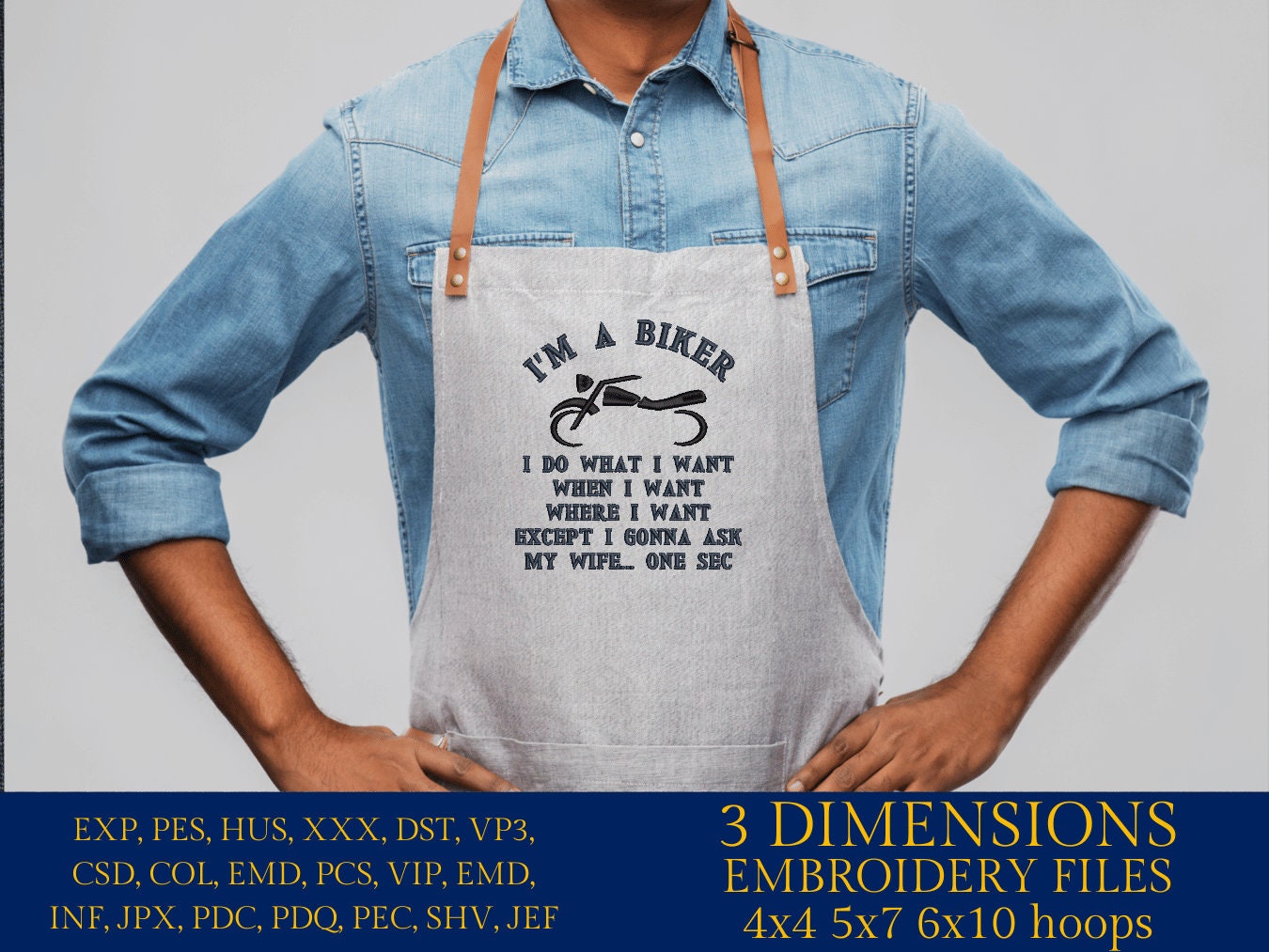 Machine Embroidery files, I'm a biker, motorbike, biker, PES, xxx, hus & more