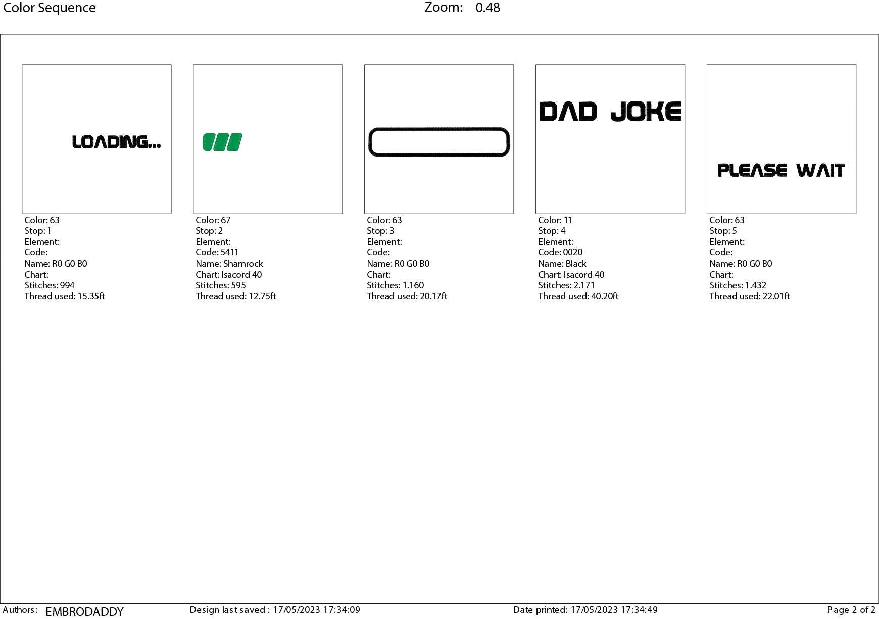 Machine Embroidery files, Dad joke loading, DST, PES, hus & more