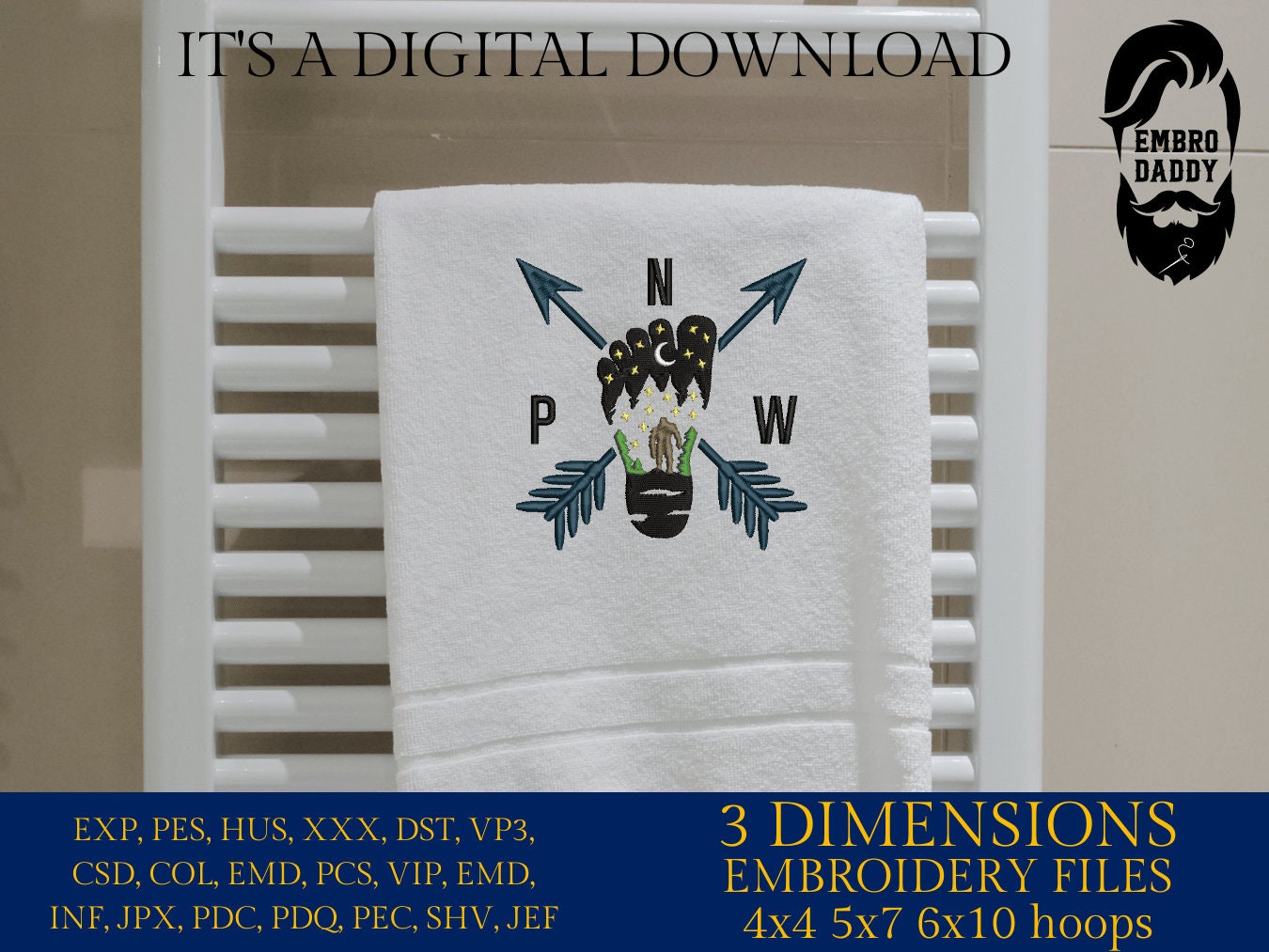 Machine Embroidery files, big foot pes, Big Foot, Yeti, Sasquatch, Pacific North Ovest lover Gift Idea, PES, xxx, hus & more