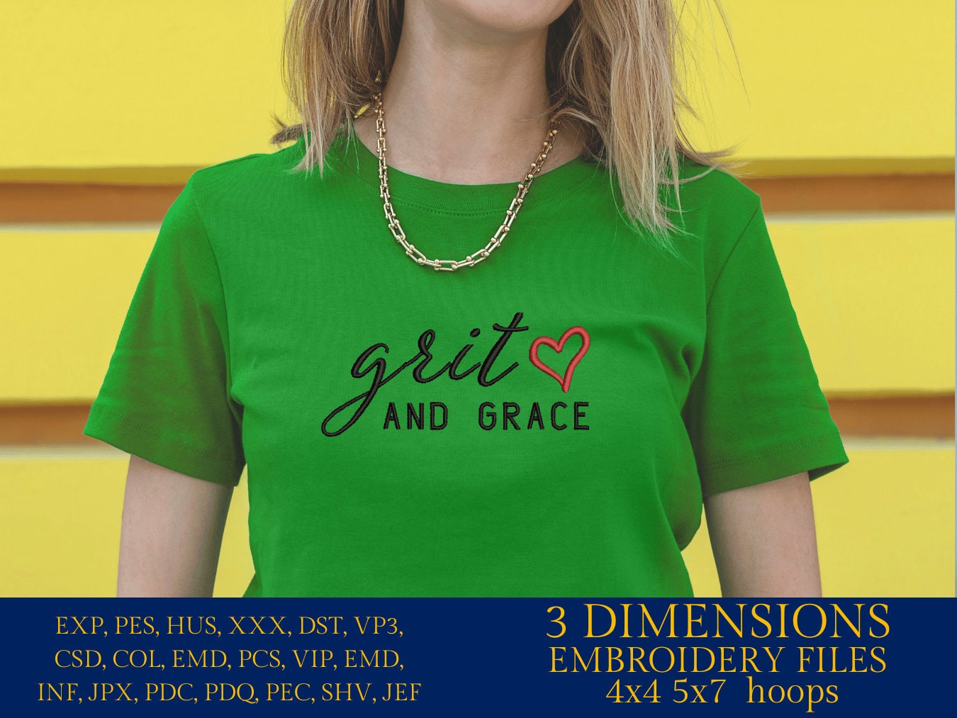 Machine embroidery files, Grit and Grace PES, DST, hus & more