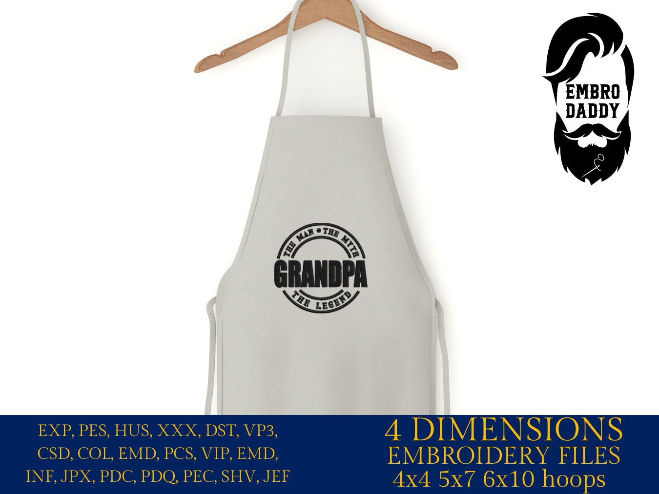 Machine Embroidery files, Grandpa man myth legend PES, xxx hus & more