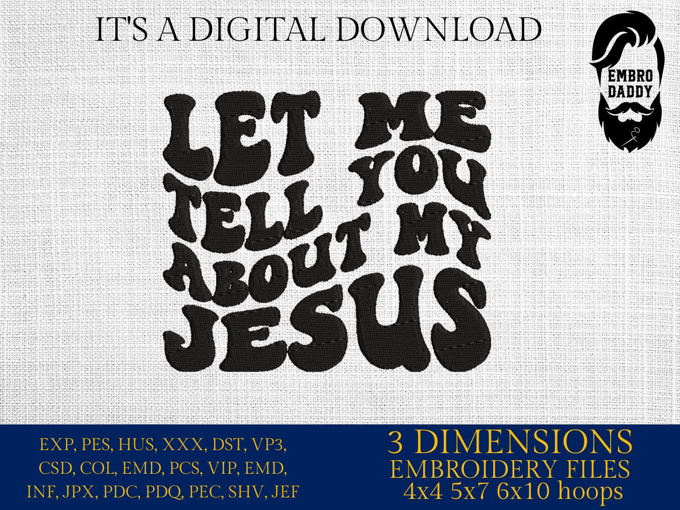 Machine Embroidery files, about Jesus, Religious, Christian PES, DST, xxx, hus & more