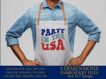 Machine Embroidery files, party in the USA, PES, xxx, hus & more, embroidery files