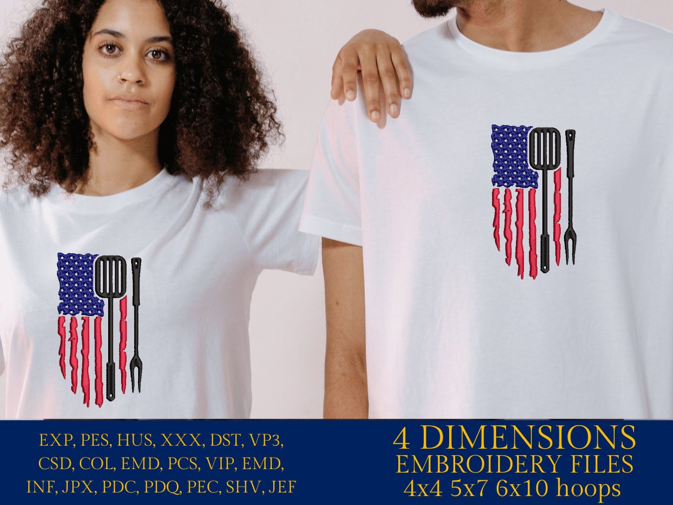 Machine Embroidery files, American Barbecue, BBQ, grill, DST, PES, xxx, hus, dst & more