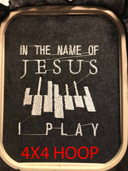 Machine Embroidery files, in the name of Jesus, DST, PES, xxx, hus & more