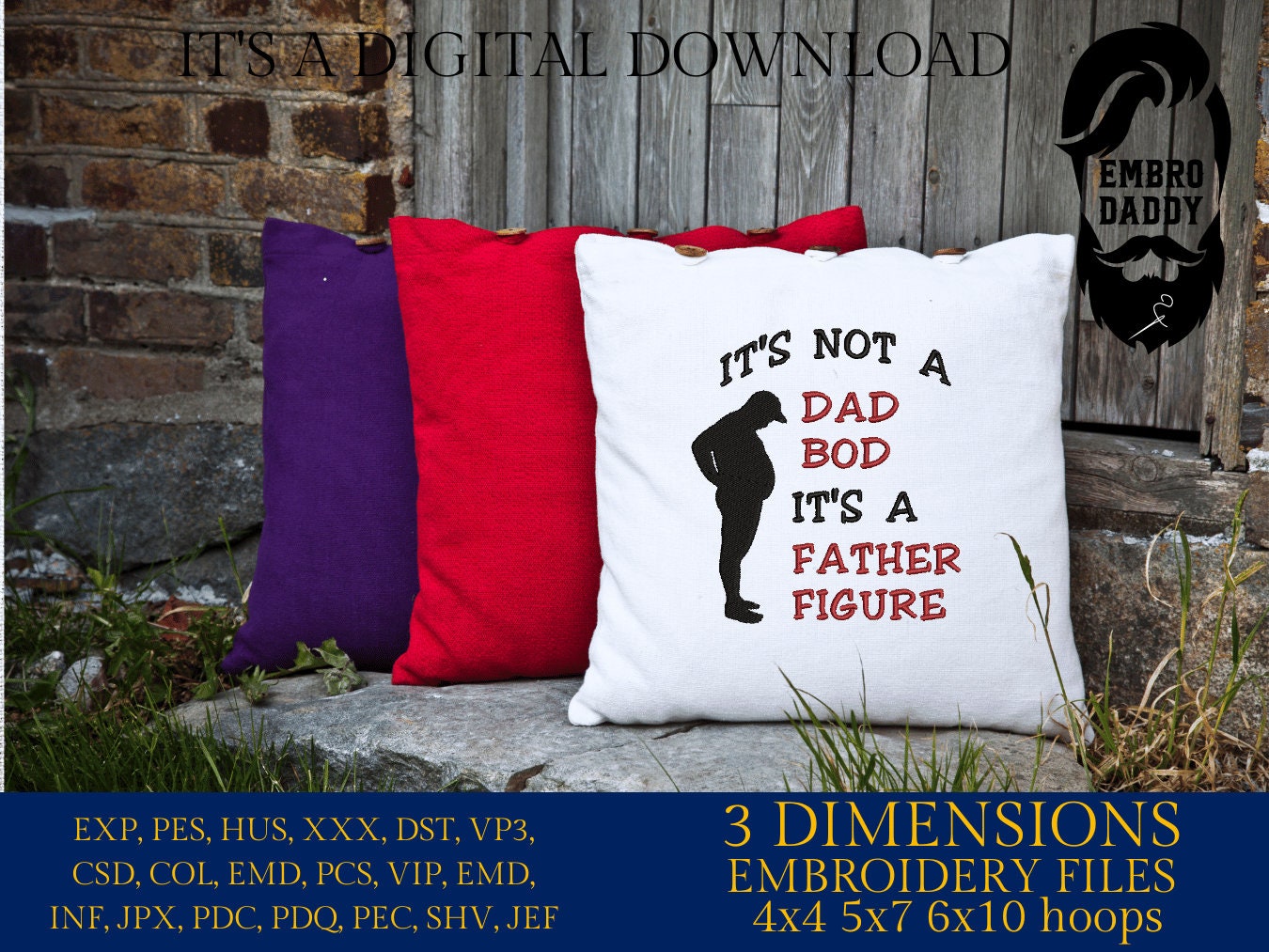 Machine Embroidery files, Funny Father's Day, DST PES, xxx hus & more