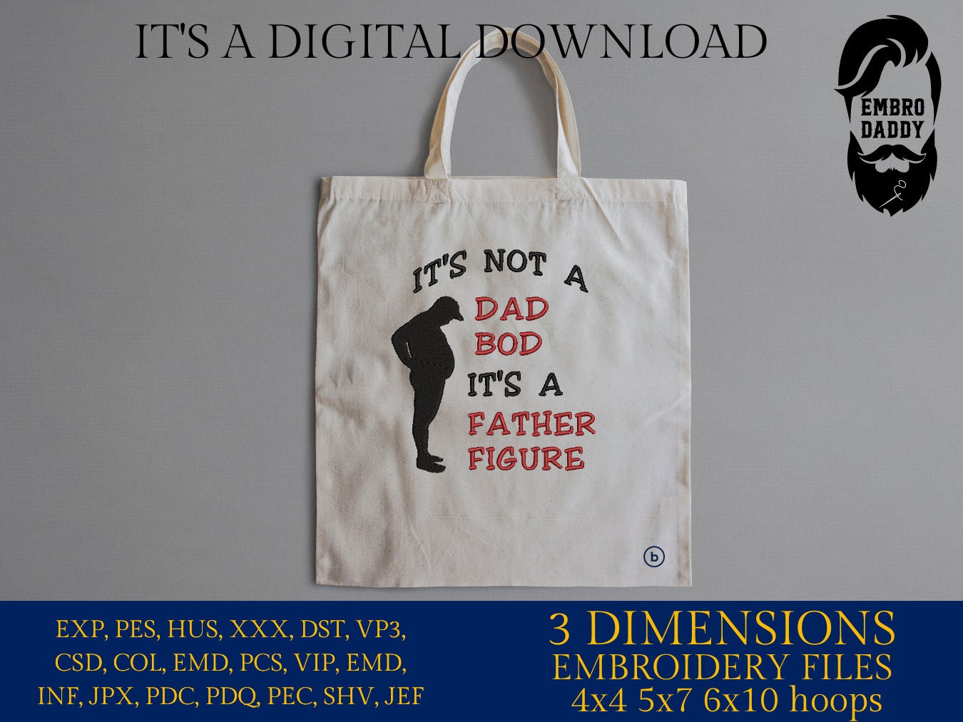 Machine Embroidery files, Funny Father's Day, DST PES, xxx hus & more