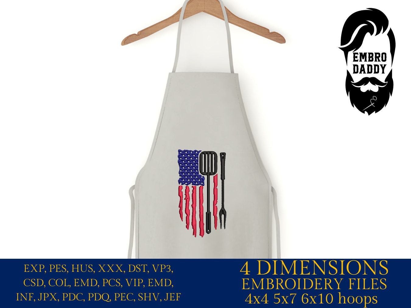 Machine Embroidery files, American Barbecue, BBQ, grill, DST, PES, xxx, hus, dst & more