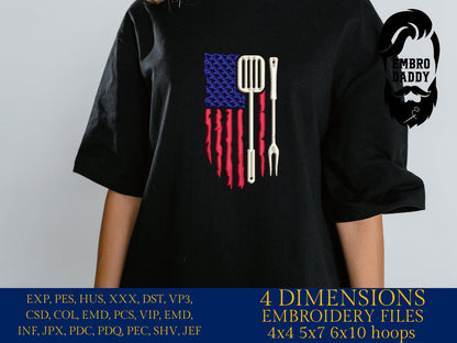 Machine Embroidery files, American Barbecue, BBQ, grill, DST, PES, xxx, hus, dst & more