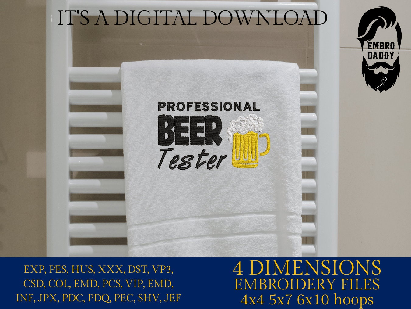 Machine Embroidery files, professional beer tester , DST, PES, xxx, hus & more