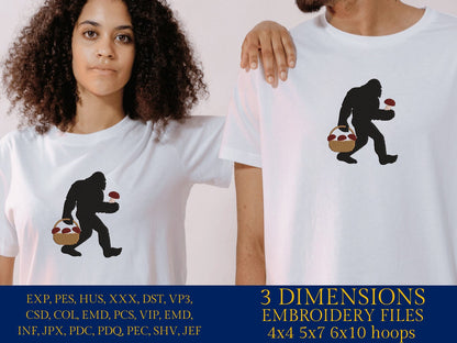 Machine Embroidery files, Bigfoot mushroom, Bigfoot pes, Big Foot, Yeti, Sasquatch PES, xxx, hus & more