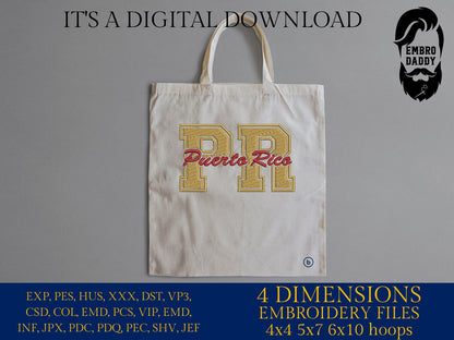 Machine Embroidery files, Puerto Rico, DST, PES, xxx, hus & more,