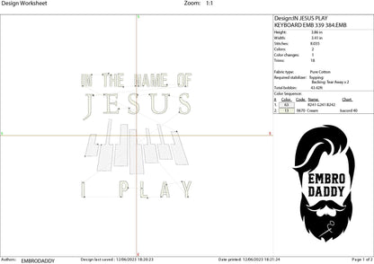 Machine Embroidery files, in the name of Jesus, DST, PES, xxx, hus & more