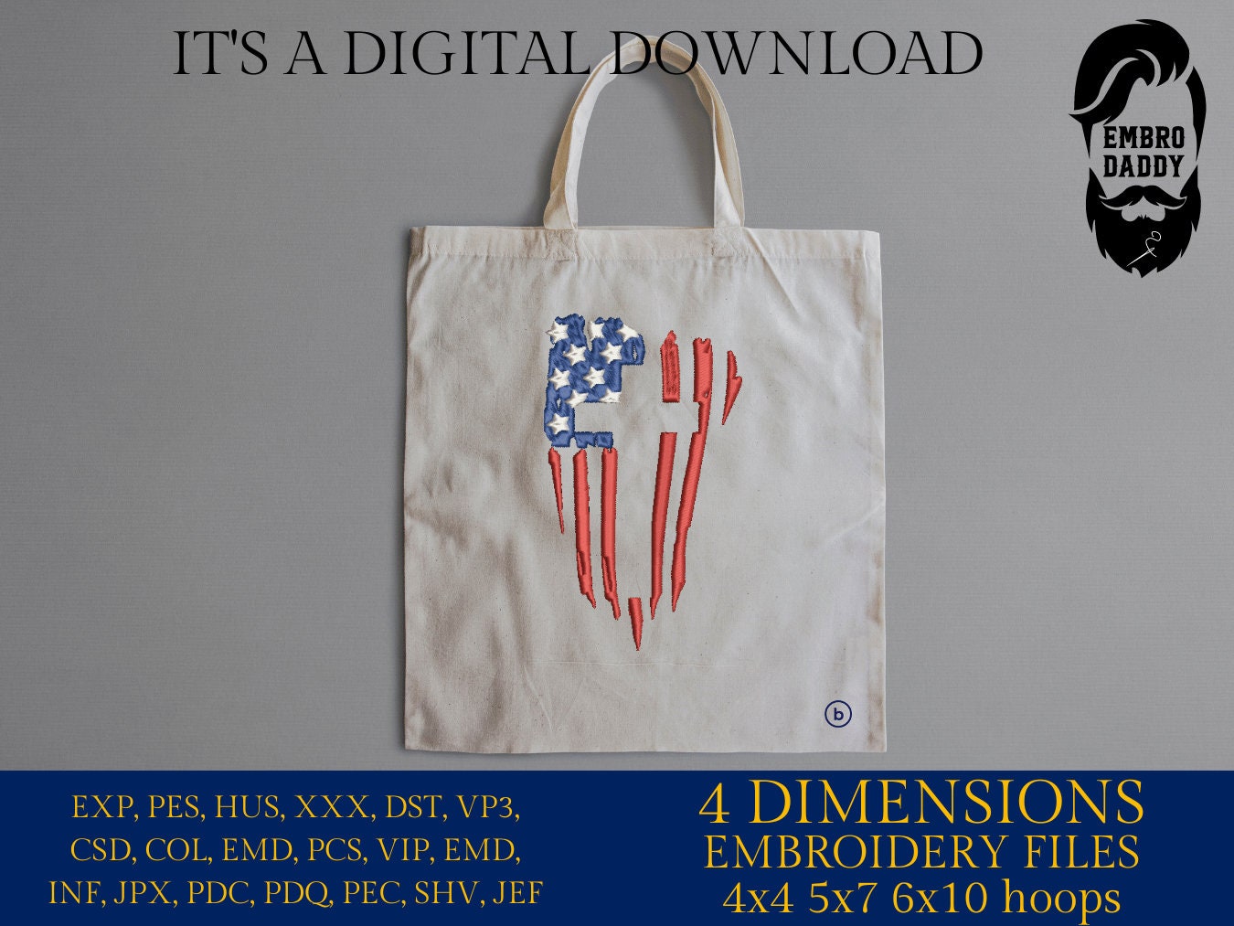 Machine Embroidery files, USA flag Cross, PES, xxx, hus & more