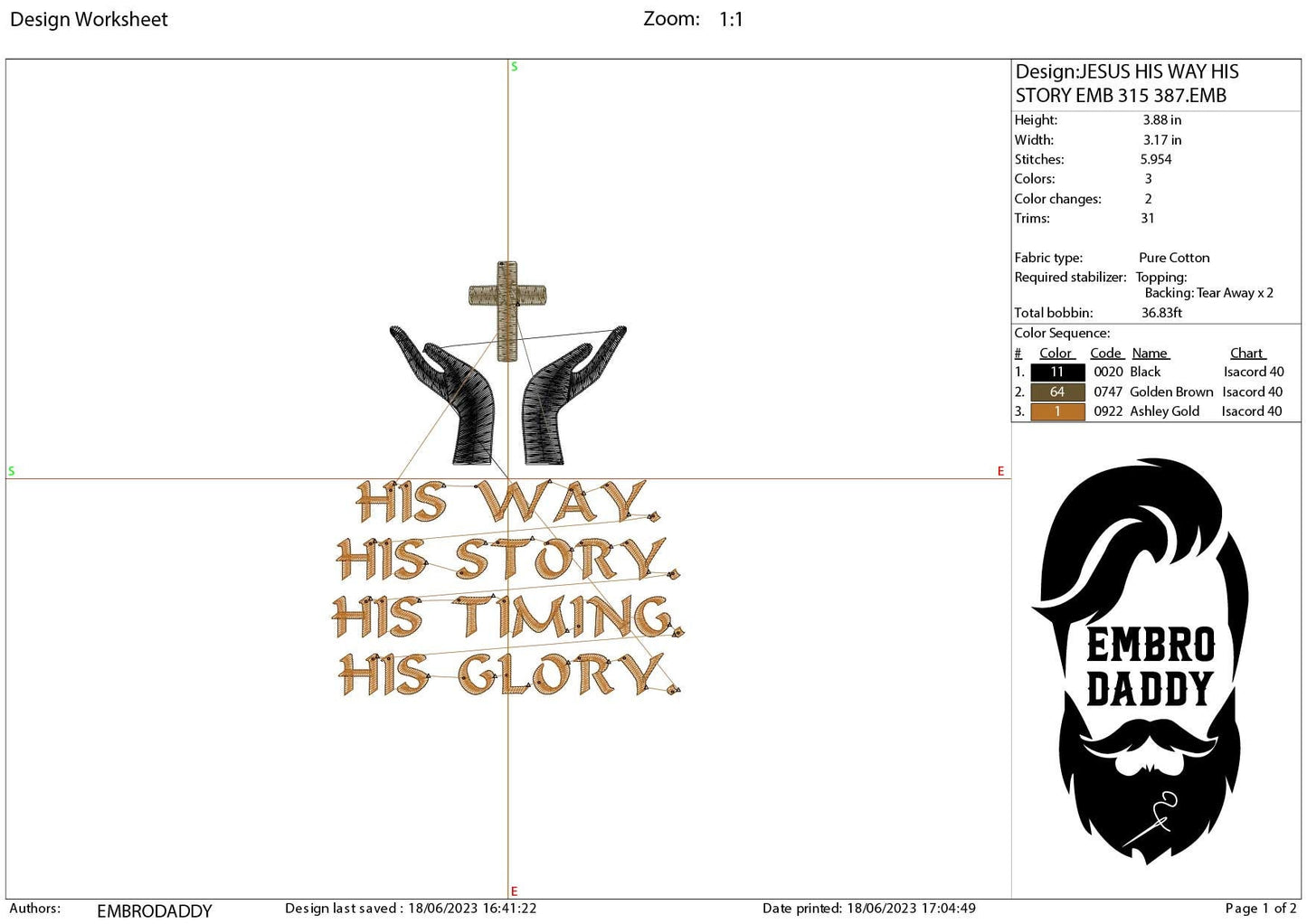 Machine Embroidery files, Jesus His way, His story, His glory, PES, DST, xxx, hus & more