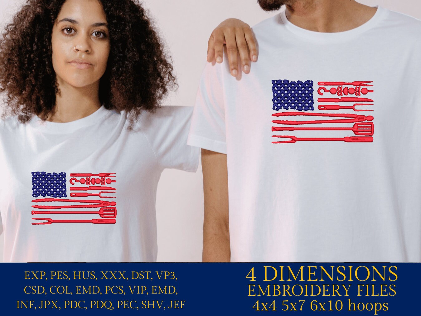 Machine Embroidery files, American Barbecue, BBQ, grill, DST, PES, xxx, hus, dst & more